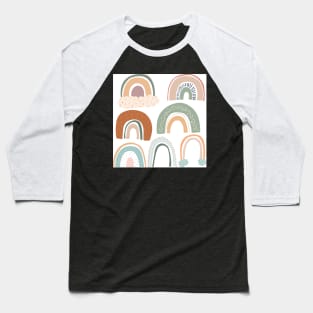 Organic Minimalist Pastel Rainbows Baseball T-Shirt